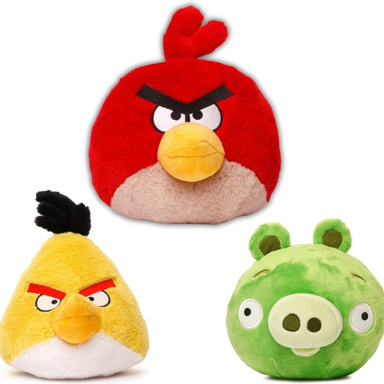 Mighty Mojo Angry Birds Plush 12 Inch Red Yellow Green Soft Collectible Dolls
